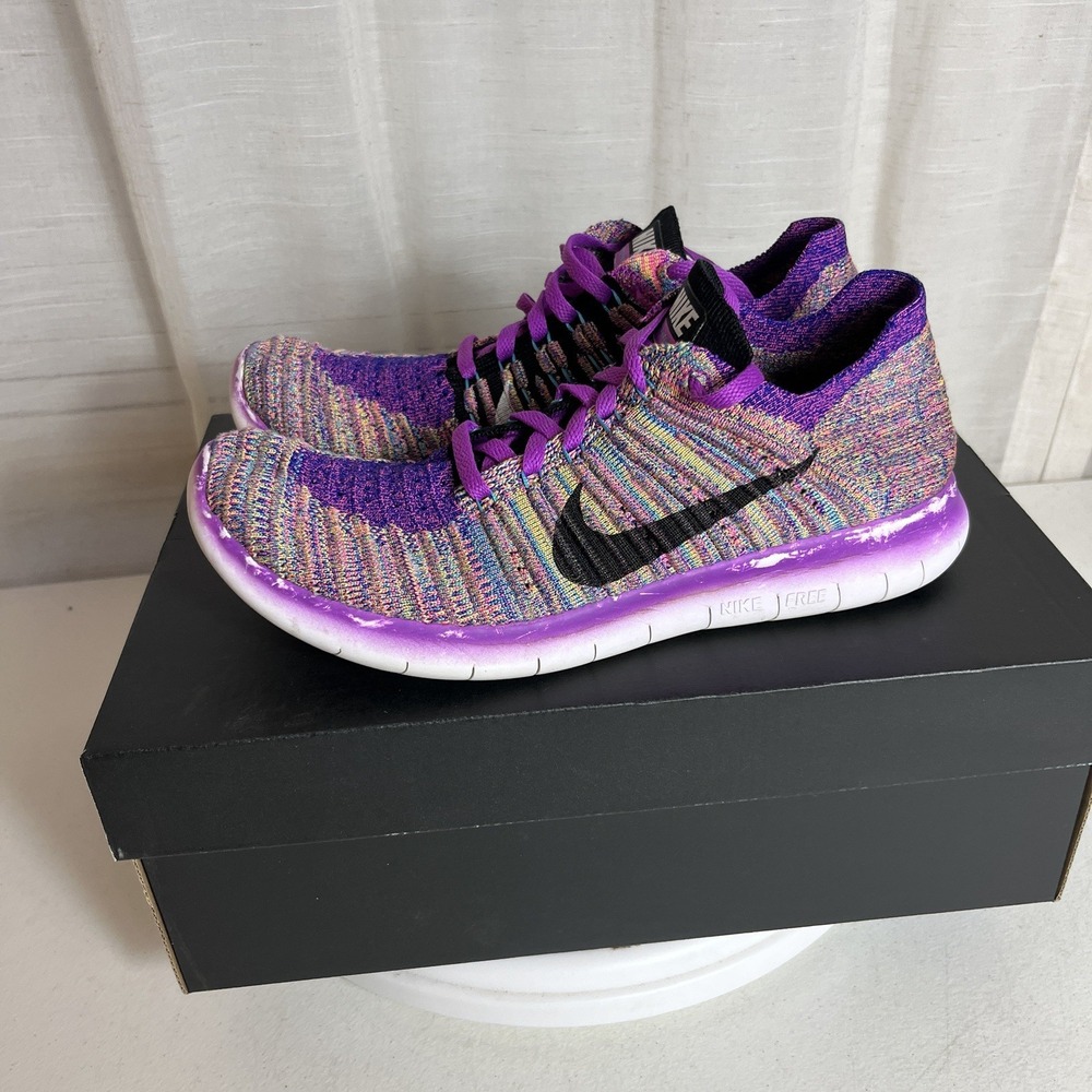 Nike Free RN Flyknit‎ Hyper Violet Running Shoes Womens Size 7.5
